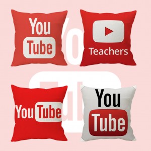 16" You Tube Red + White YouTube Waist Soft Cushion Pillow Case Cover Home Decor   163065329421
